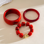 Load image into Gallery viewer, Oversized Acrylic Ombré Beaded Bangle Set 3-Piece N6H077