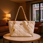 Load image into Gallery viewer, Diamond Quilted Chain Tote Bag PU Polyester S5P314