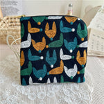 Load image into Gallery viewer, Embroidered Cotton Square Pouch L-Zipper Organizer S5P286