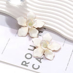 Load image into Gallery viewer, Metal Drop Fill Floral Studs Iron Enameled Statement S5P164