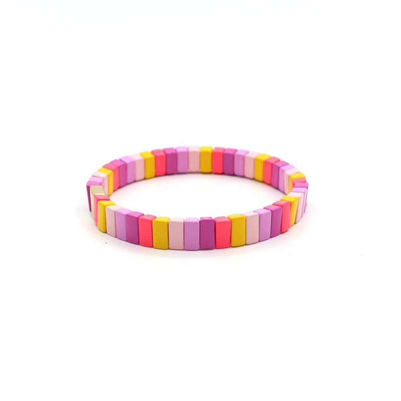 Enamel Strand Elastic Bracelet Hand-Strung Spliced  S5P265