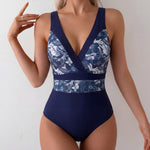 Load image into Gallery viewer, Printed Deep V One-Piece Swimsuit Women N6C292