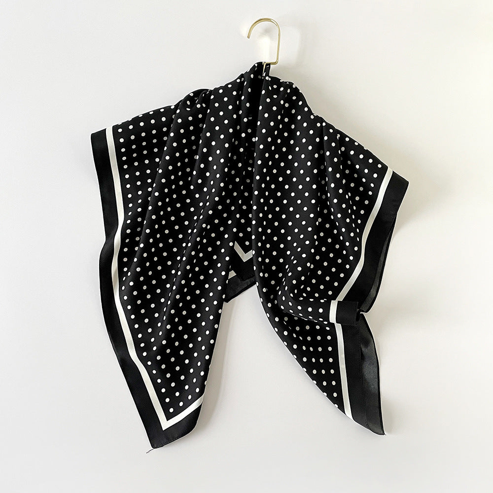 Silk-Like Twill Square Scarf 90cm Printed Shawl N6G223