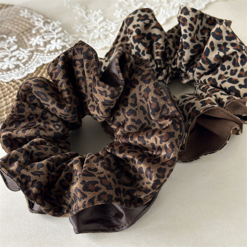 etro Leopard Print Scrunchy High Elasticity Hair Tie S5P786