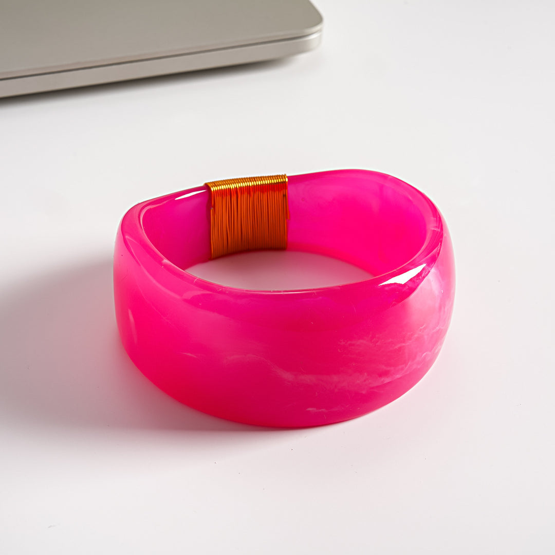 Vintage Resin Ombré Circle Geometric Bangle Women N6H083