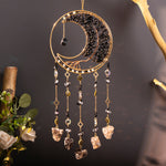 Load image into Gallery viewer, Simple Rainbow Clear Quartz Moon Wind Chime N6F302