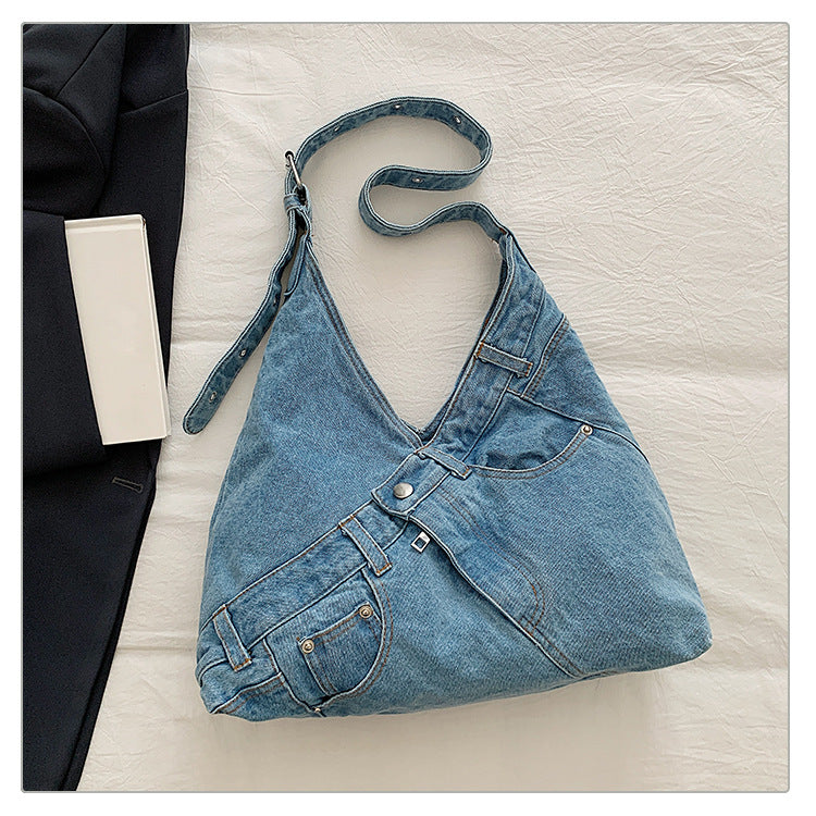 Women's Large Denim Tote Shoulder Handbag N6J201