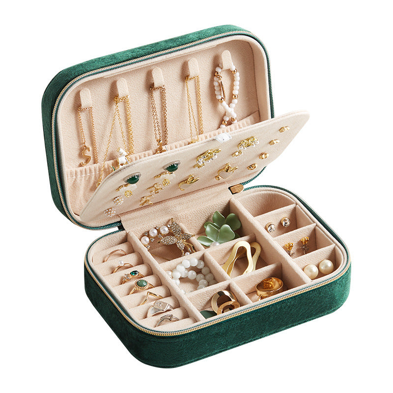 Two Tier Velvet Jewelry Case Compact Structure  S5P396