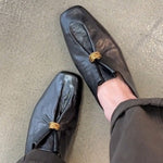 Load image into Gallery viewer, Vintage Square Toe Pleated Loafers Women Chunky Heel N6G241