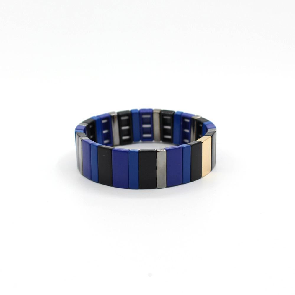 Vitreous Tile Bangle Zinc Alloy Saturation Gradient S5P264