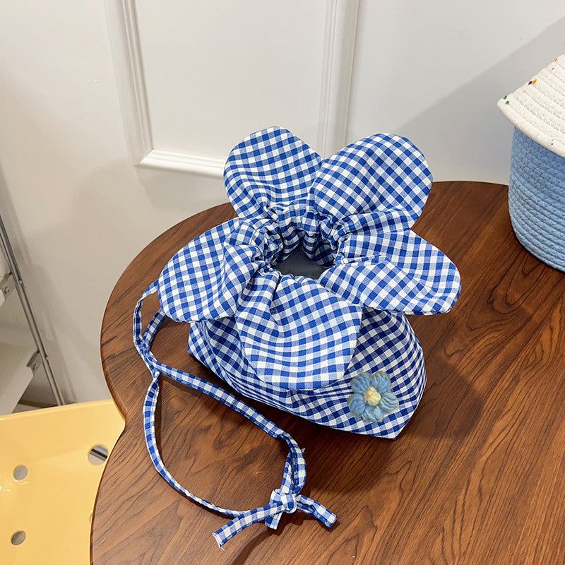 Floral Print Reversible Bucket Bag Women Commute N6E085