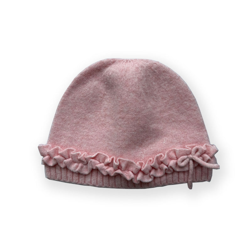 Pleated Blend Beanie Bow Accent  M5A088