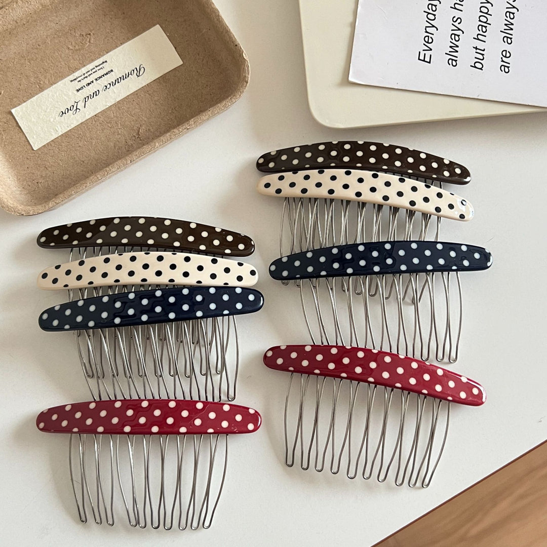 Polka Dot Oval Hair Comb Acetate Flyaway Styling Tool N6F066