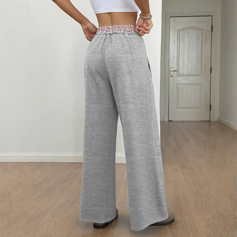 Contrast Panel Straight Pant Mid Weight Light Gray N5Z471