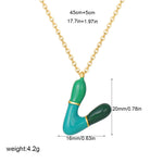 Load image into Gallery viewer, Alphabet Enamel Capsule Necklace Steel Gradient Color S5P234
