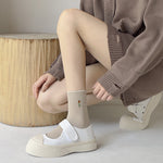 Load image into Gallery viewer, Lace Embroidery Cotton Mid-Calf Socks Women N6C154