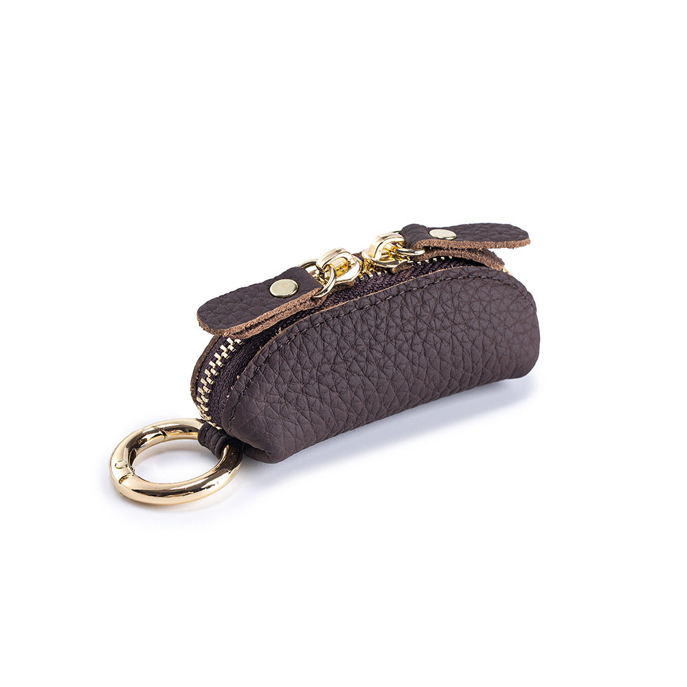 Genuine Leather Coin Purse with Keychain Women N6D018
