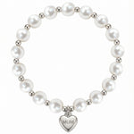 Load image into Gallery viewer, Stainless Steel MUM Heart Pearl Bead Bracelet Women N6D529