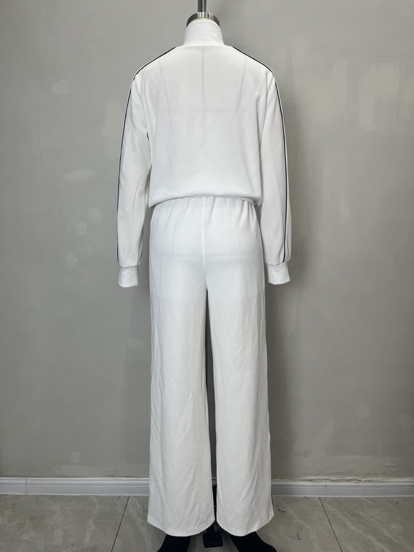 Elongating Wide Leg Sweatsuit Set Women N6C202
