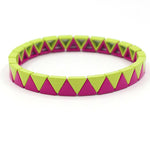 Load image into Gallery viewer, Rainbow Triangles Bracelet Modular Gold Enamel S5P050