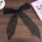 Load image into Gallery viewer, Black Lace Headband Scarf Long 130cm Women N6C009