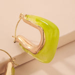 Load image into Gallery viewer, Vintage Candy Resin Geometric Ear Cuffs Silver Stud N6H092