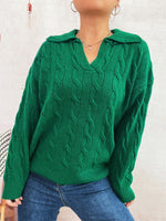 Load image into Gallery viewer, Cable Notch Sweater Mid Weight Options N5Z907
