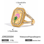 Load image into Gallery viewer, Love Signet Ring Steel Luxury Gold Plated S5P029
