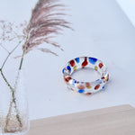 Load image into Gallery viewer, Handmade Liuli Rainbow Glass Ring Prism Dot N6G015