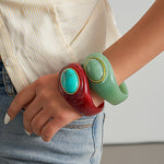 Load image into Gallery viewer, Womens Vintage Marbled Oval Acrylic Bracelet N6K139