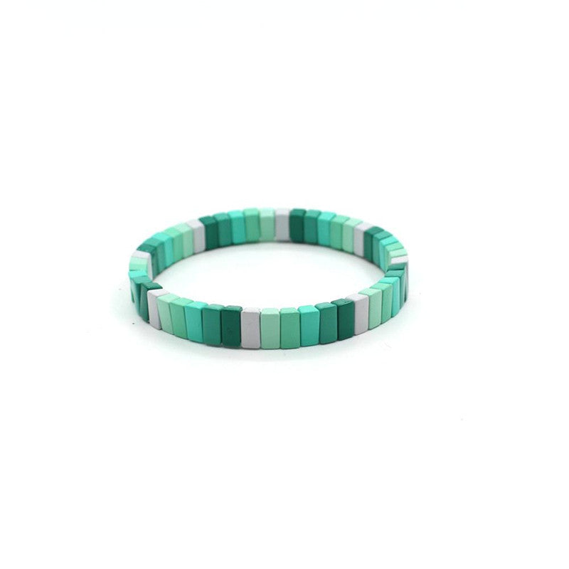 Enamel Strand Elastic Bracelet Hand-Strung Spliced  S5P265