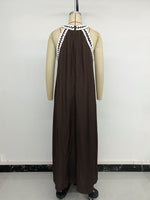 Load image into Gallery viewer, Halter Lace Panel Maxi Dress Women Vacation N6C257