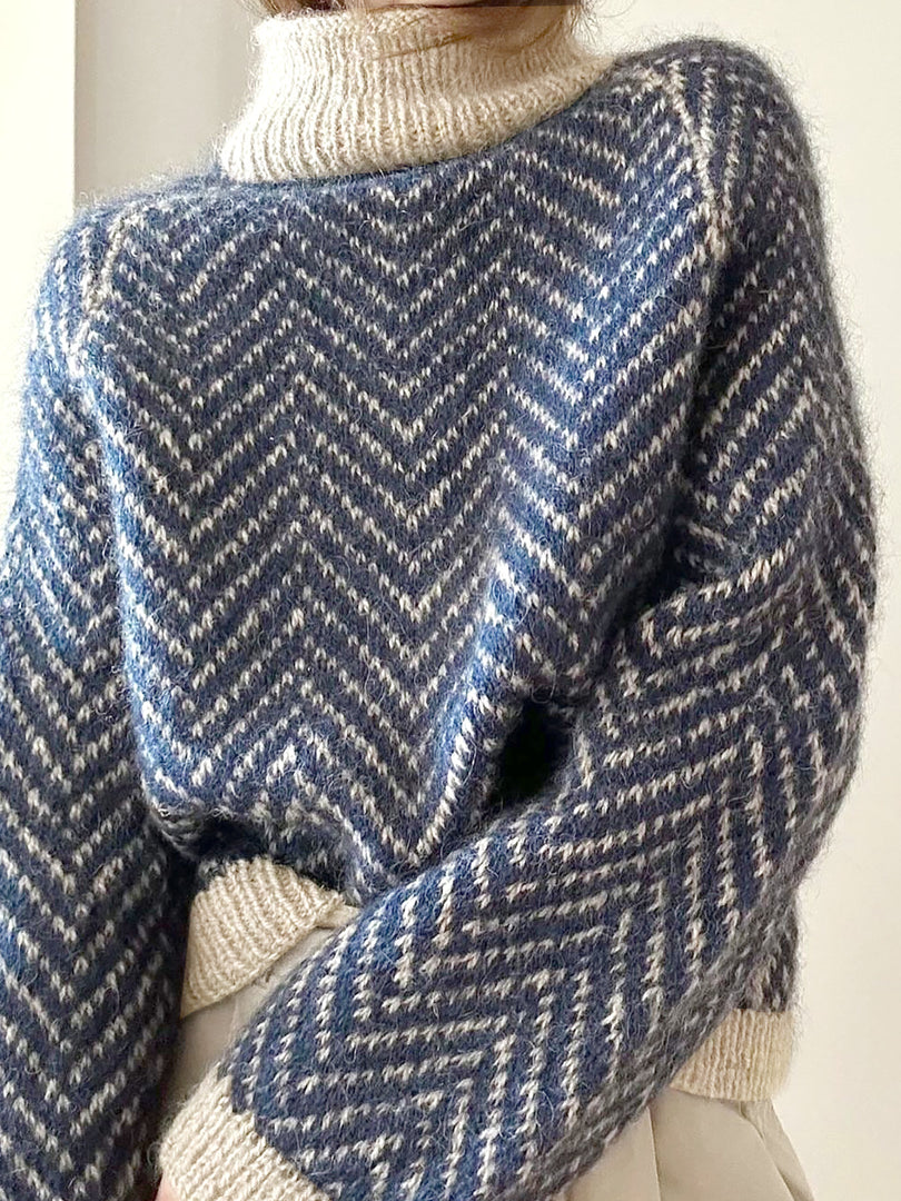 High Neck Long Sleeve Colorblock Knit Sweater Women N6H274