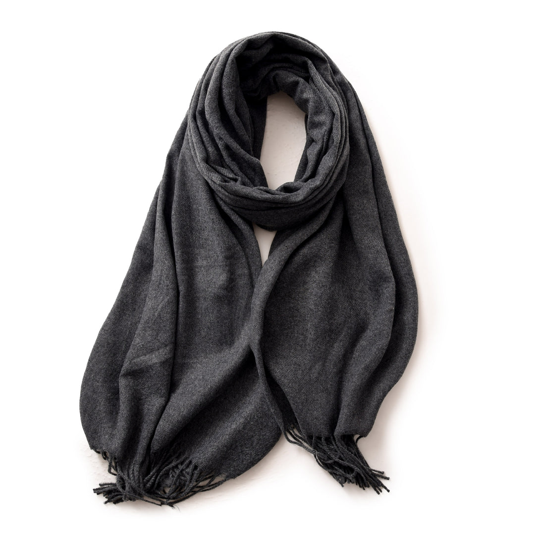 Imitation Cashmere Solid Scarf Shawl Fringe Women N6H228