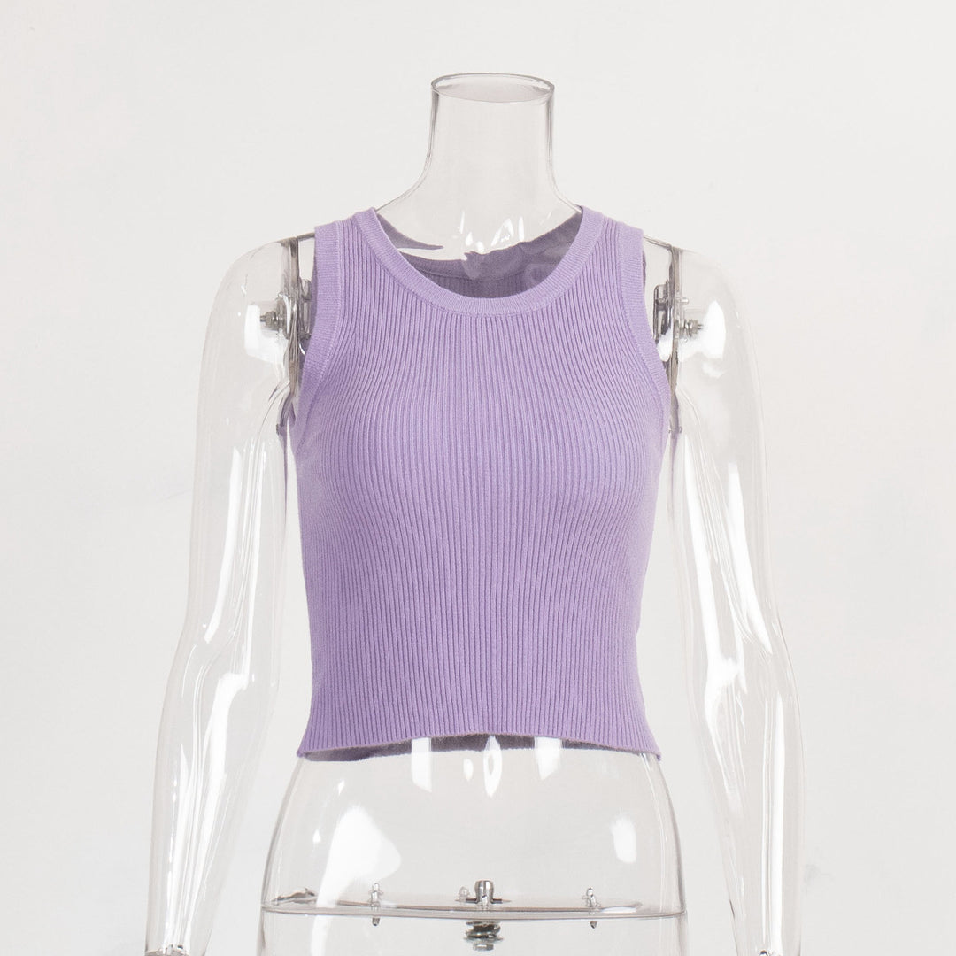 Rib Knit Tank Top Women N6C237