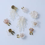 Load image into Gallery viewer, Crystal Lotus Pearl Shirt Cuff Cover Beaded Button N6G122
