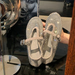 Load image into Gallery viewer, Rhinestone Mesh One-Strap Ballet Flats Round Toe N6G250