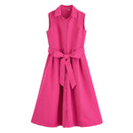 Load image into Gallery viewer, Belted Shirt Dress Sash High Waist Lightweight N5Z366
