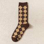Load image into Gallery viewer, Double Needle Seamless Diamond Long Socks Women N6H030