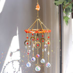 Load image into Gallery viewer, Raw Crystal Rotating Wind Chime Star Moon Sun Catcher N6F292