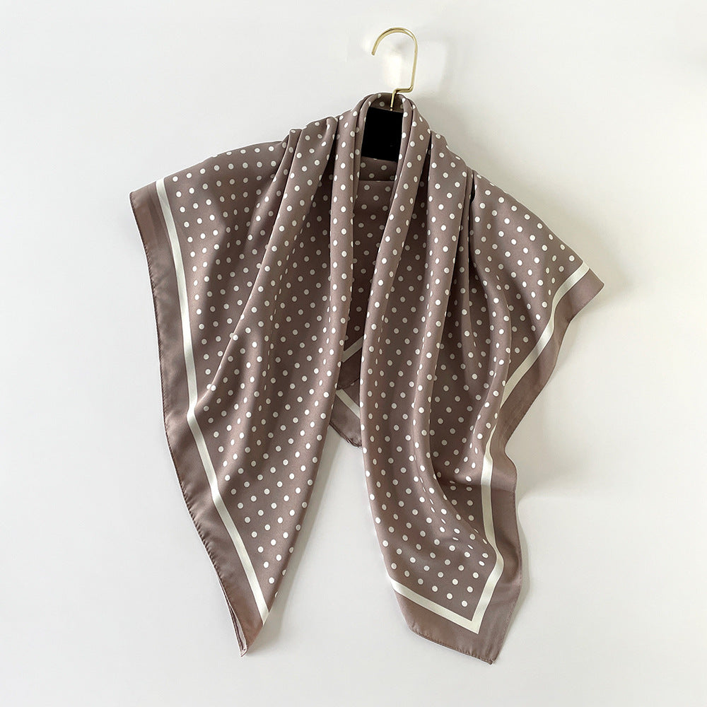 Silk-Like Twill Square Scarf 90cm Printed Shawl N6G223