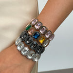 Load image into Gallery viewer, Womens Rhinestone Square Alloy Stretch Bracelet N6K135