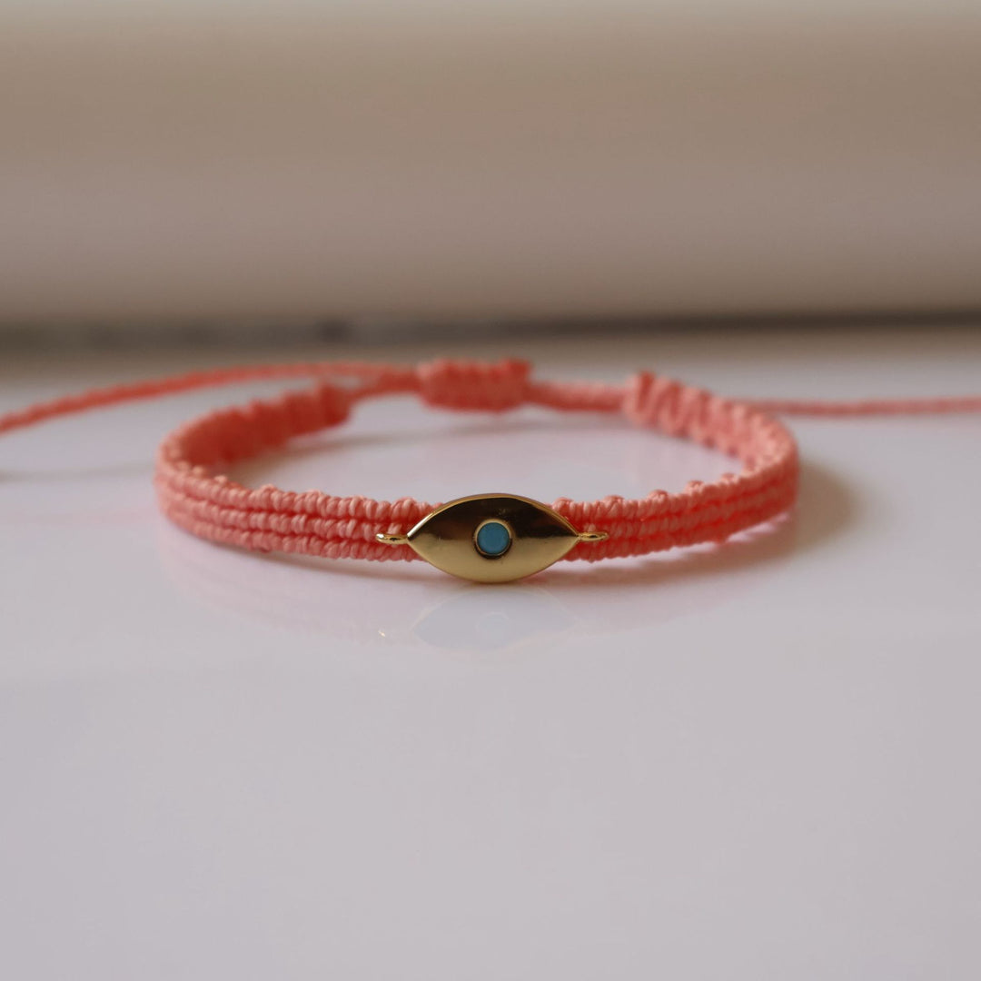Ethnic Evil Eye Braided Cuff Adjustable  S5P212