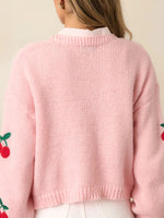 Load image into Gallery viewer, Cherry Cardigan Long Lightweight Pink N5Z694
