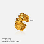 Load image into Gallery viewer, Hollow Heart Ring Geometric Design Gold Plated Steel S5P008

