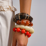 Load image into Gallery viewer, Vintage Resin Ombré Stud Circle Geometric Bangle N6H074