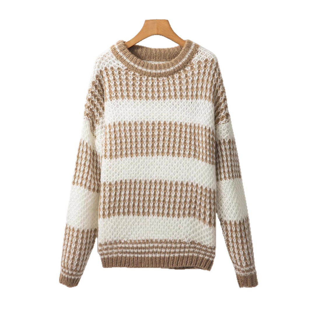 Block Print Sweater Mid Weight Khaki N5Z882