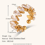 Load image into Gallery viewer, Adjustable Ring Bangle Set Steel Prong-Set Crystals S5P128
