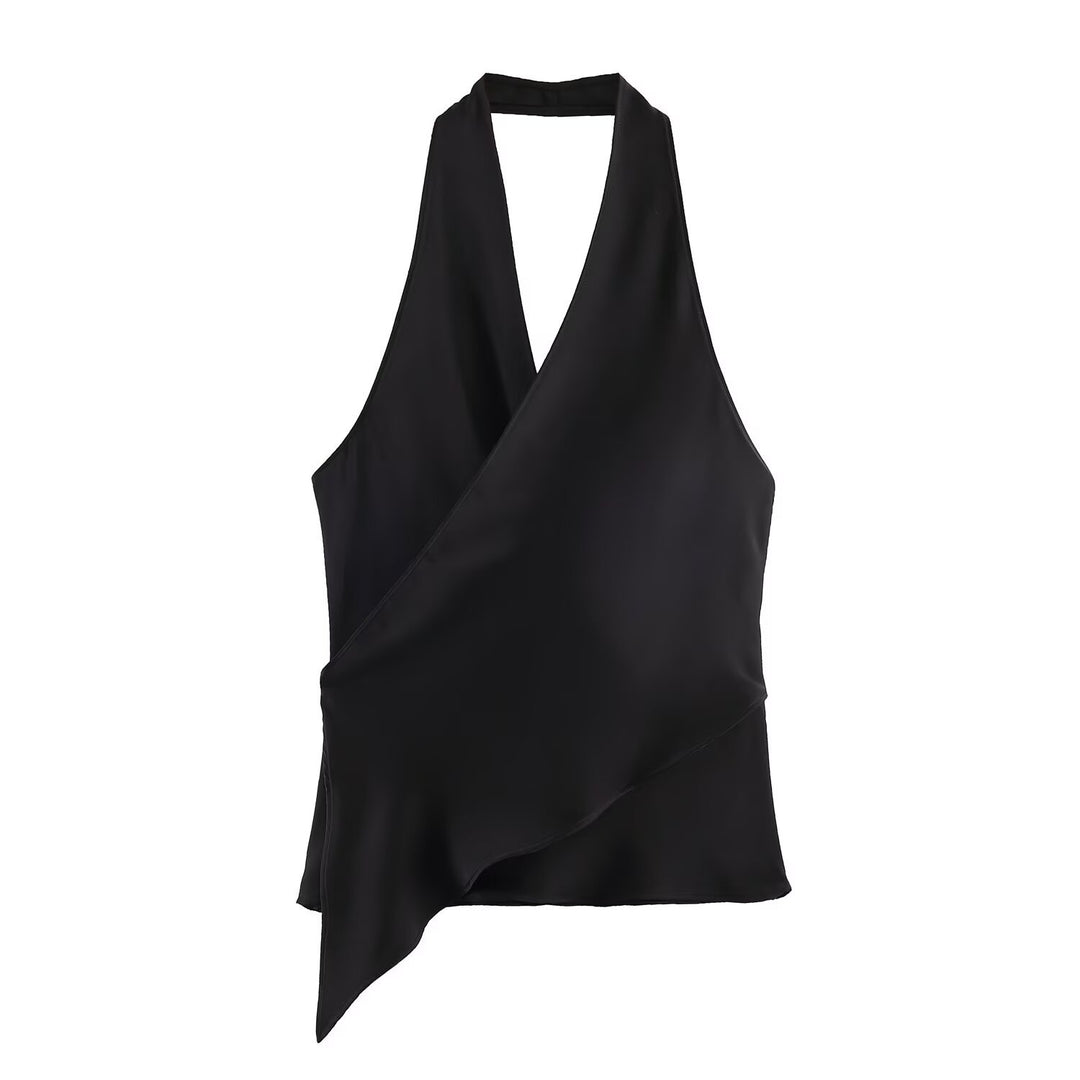 Halter Neck Satin Camisole Women N6C264