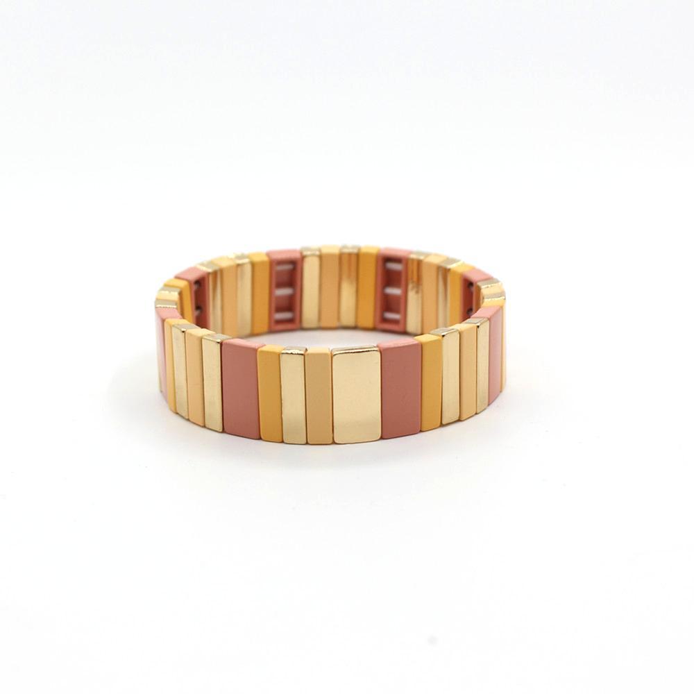 Vitreous Tile Bangle Zinc Alloy Saturation Gradient S5P264